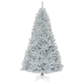 7.5 Ft Hinged Unlit Artificial Silver Tinsel Christmas Tree