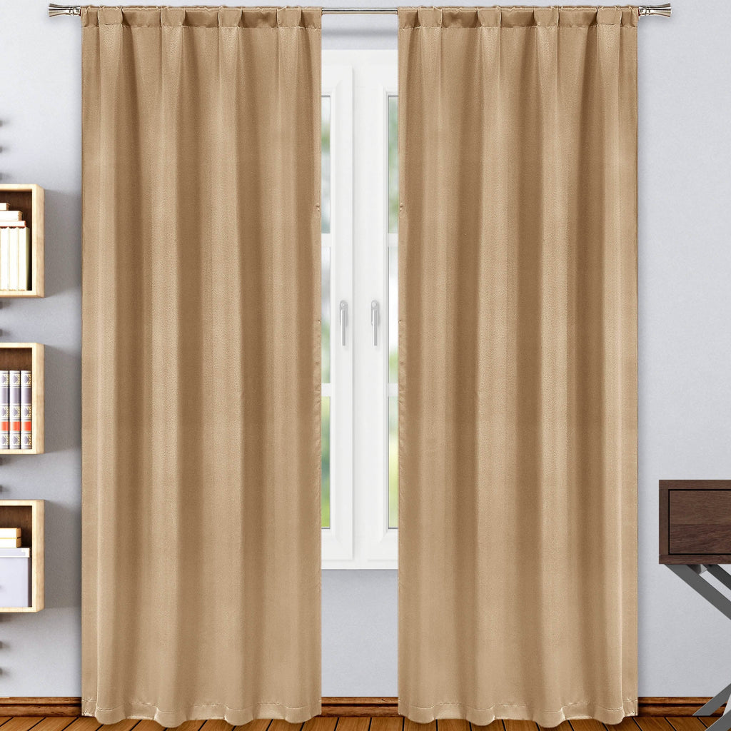 2-Pack: Solid Blackout Pole Top Window Curtain Panel