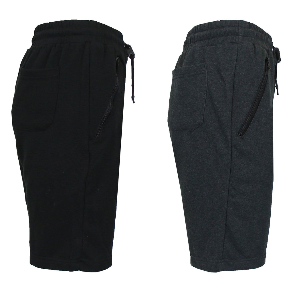 2-Pack: Women's French Terry Zipper Pockets Jogger Sweat Lounge Shorts
