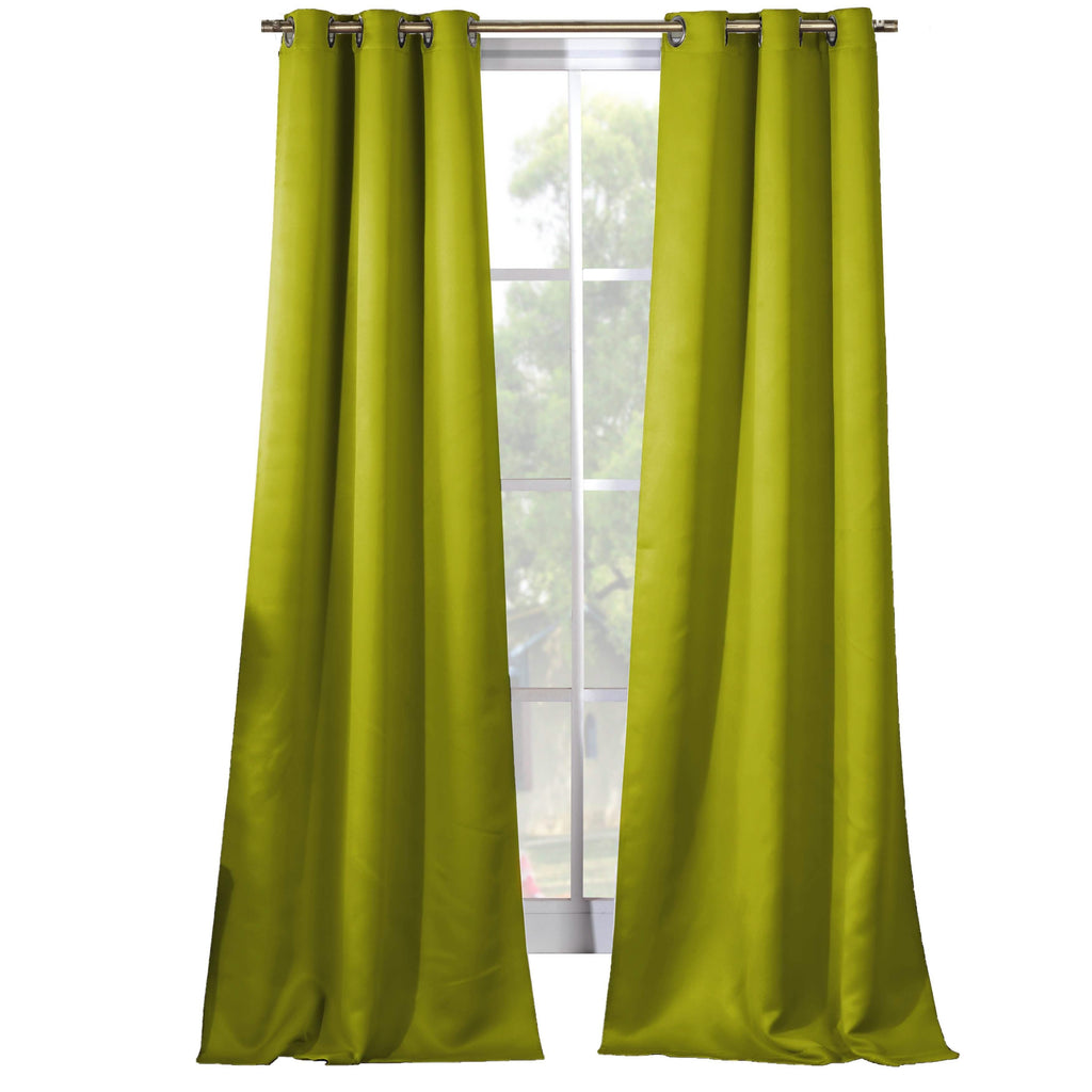 2-Piece Set: Solid Blackout Thermal Grommet Window Curtain Pair Panel