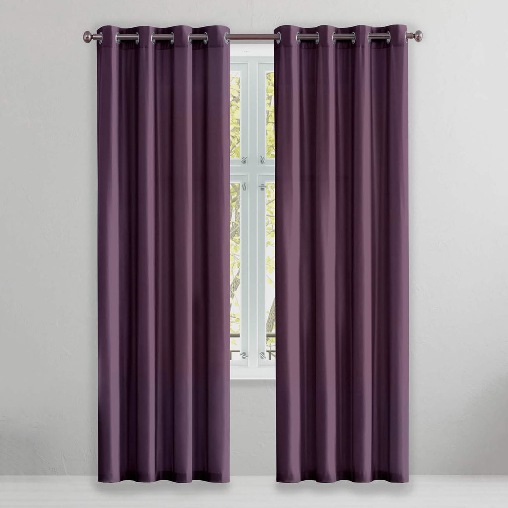 2-Piece Set: Solid Blackout Thermal Window Curtain Pair Panel