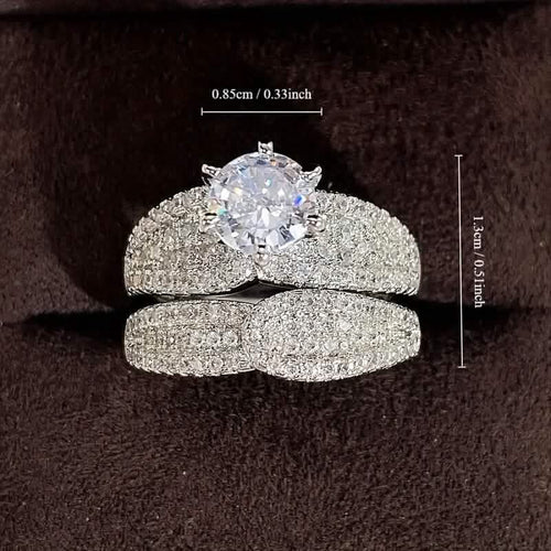 2-Piece Set: Sterling Silver Bridal Ring