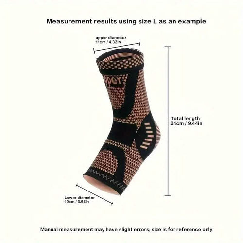 2-Pieces: Copper Adjustable Compression Ankle Guards