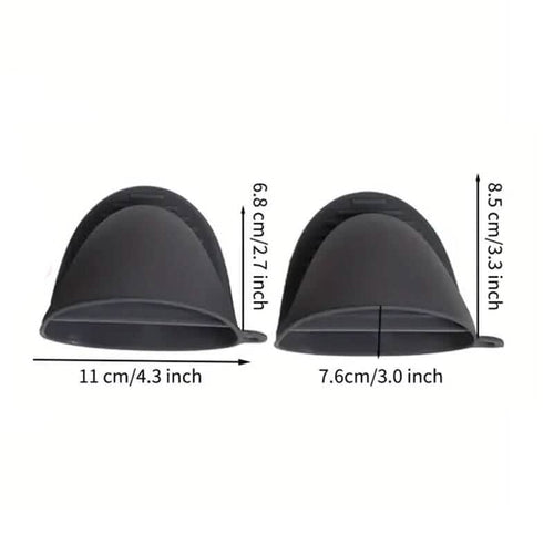 2-Pieces: Silicone Oven Mitts and Pot Holders Set