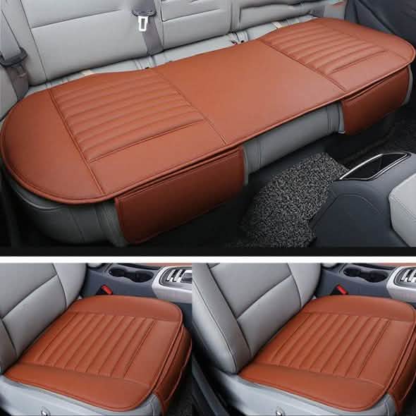 3-Piece: Breathable Bamboo PU Leather Car Seat Cover