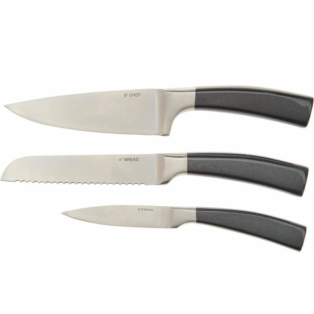 3-Piece: Valerie Bertinelli SS Metallic Knife Set
