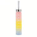 300ml Gradient Color Frosted Water Bottle With Straw