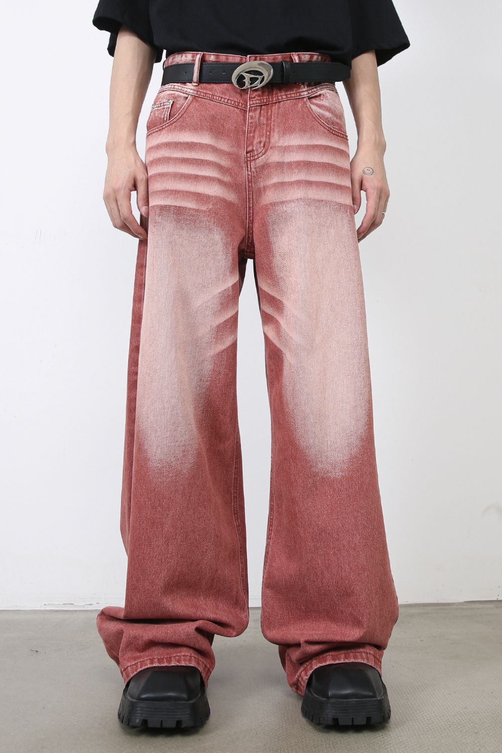 Men's Wide Leg Jeans with Pockets