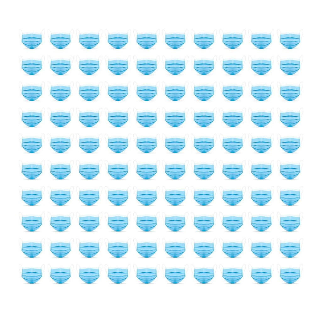 50-Pack or 100-Pack of 3 Layer Disposable Protective Face Masks
