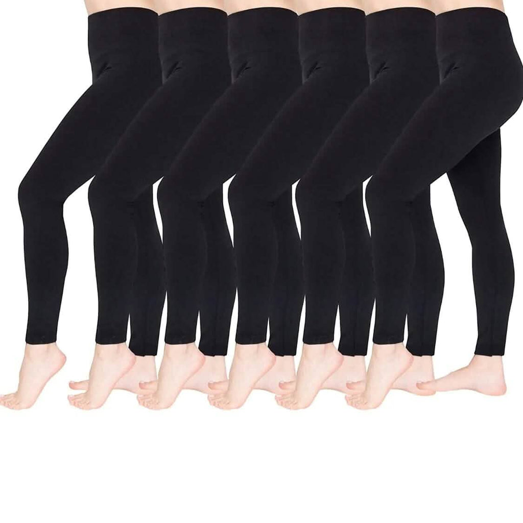 6-Pack: Hot Women’s Fleece Lined Leggings High Waist Soft Stretchy Warm Leggings