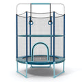 60 Inch Trampoline with Gymnastic Bar and Rings for Kids-Blue