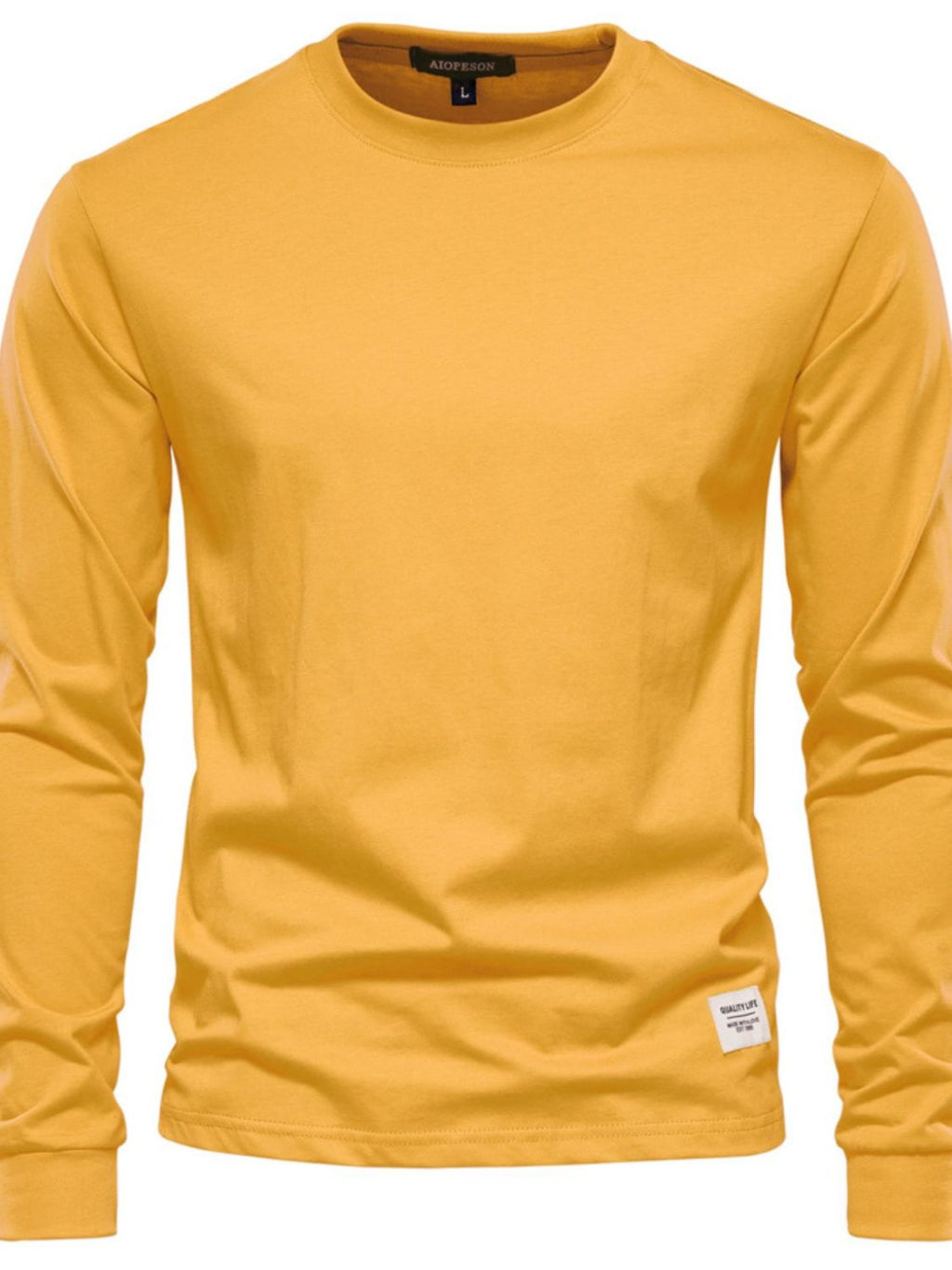 Men's Full Size Round Neck Long Sleeve T-Shirt Plus Size