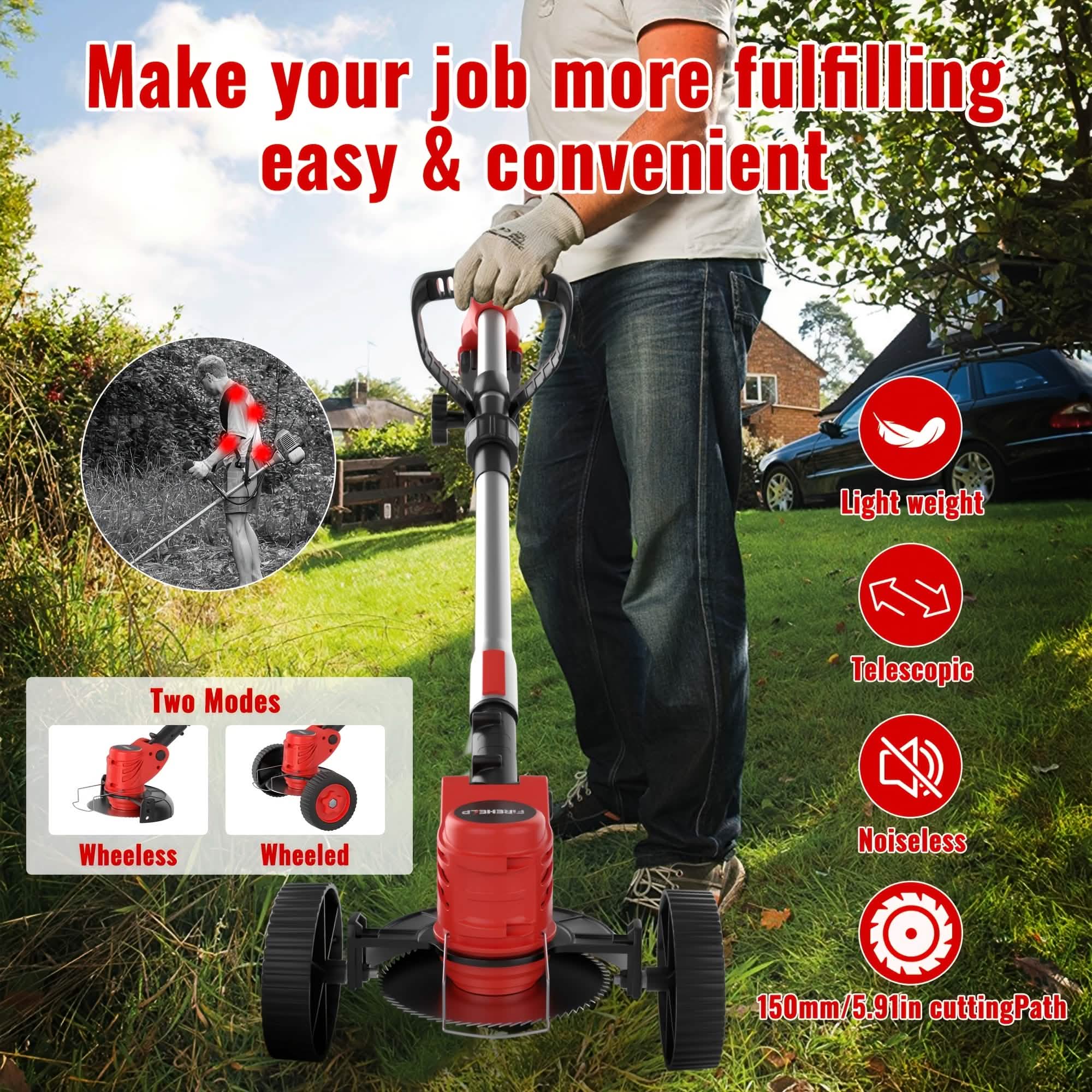 Portable Wireless Electric Lawn Mower 