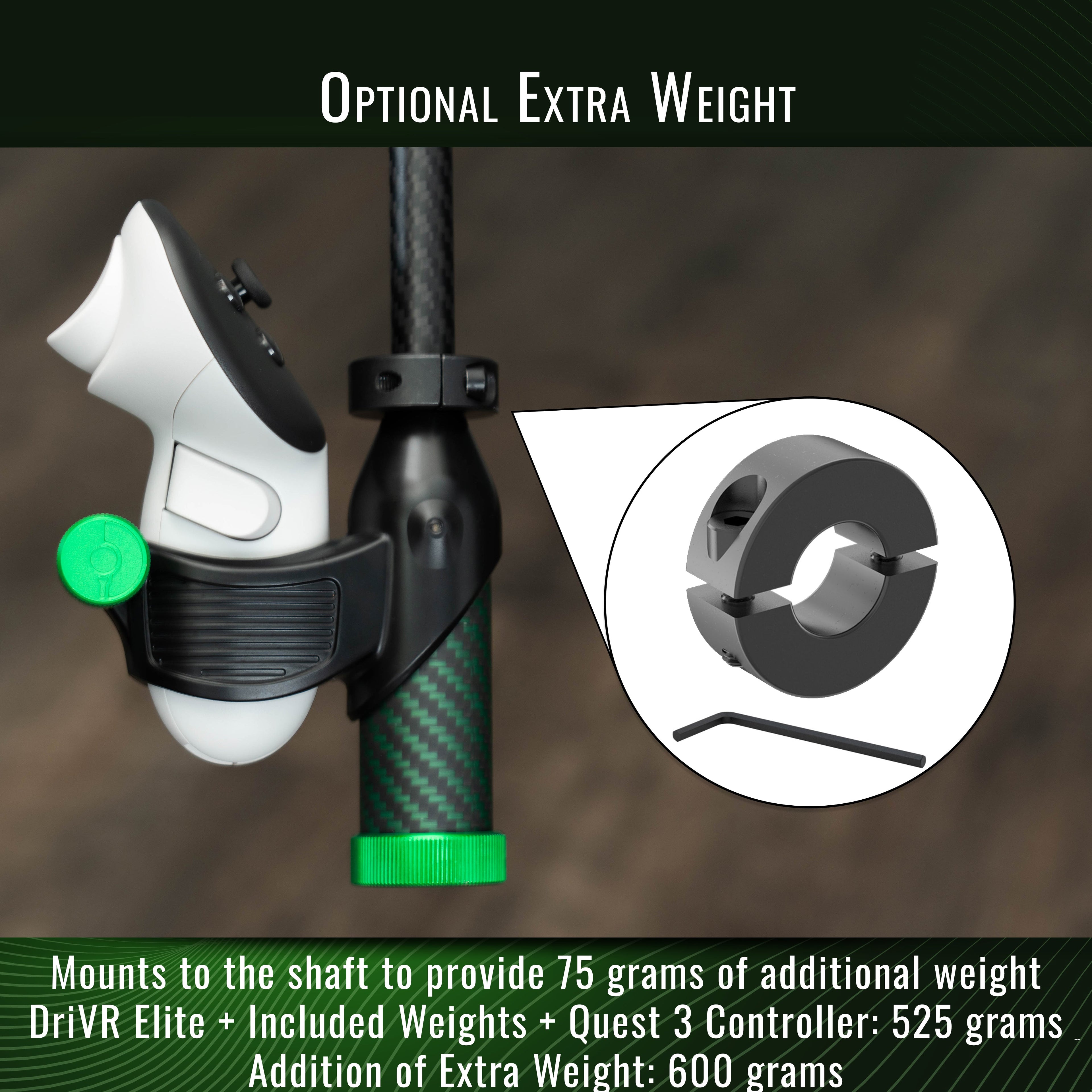DriVR Elite Mini -  Adjustable VR Weighted Golf Club Handle Accessory - Compatible with Quest 2, 3/3s, and Pro