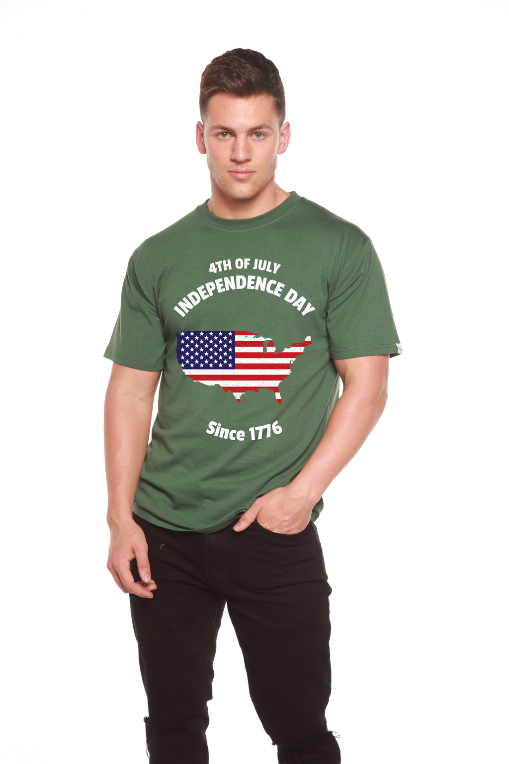 4th of July Men's Bamboo Viscose/Organic Cotton Short Sleeve Graphic T-Shirt
