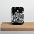 Buckin' Horse Black Glossy Ceramic 15oz Mug