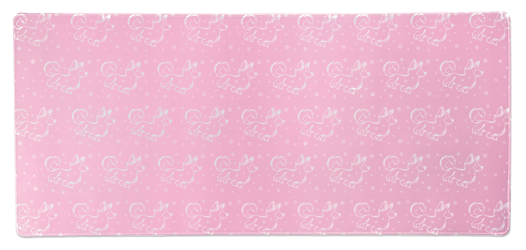 Pink Corgi Desk Mat