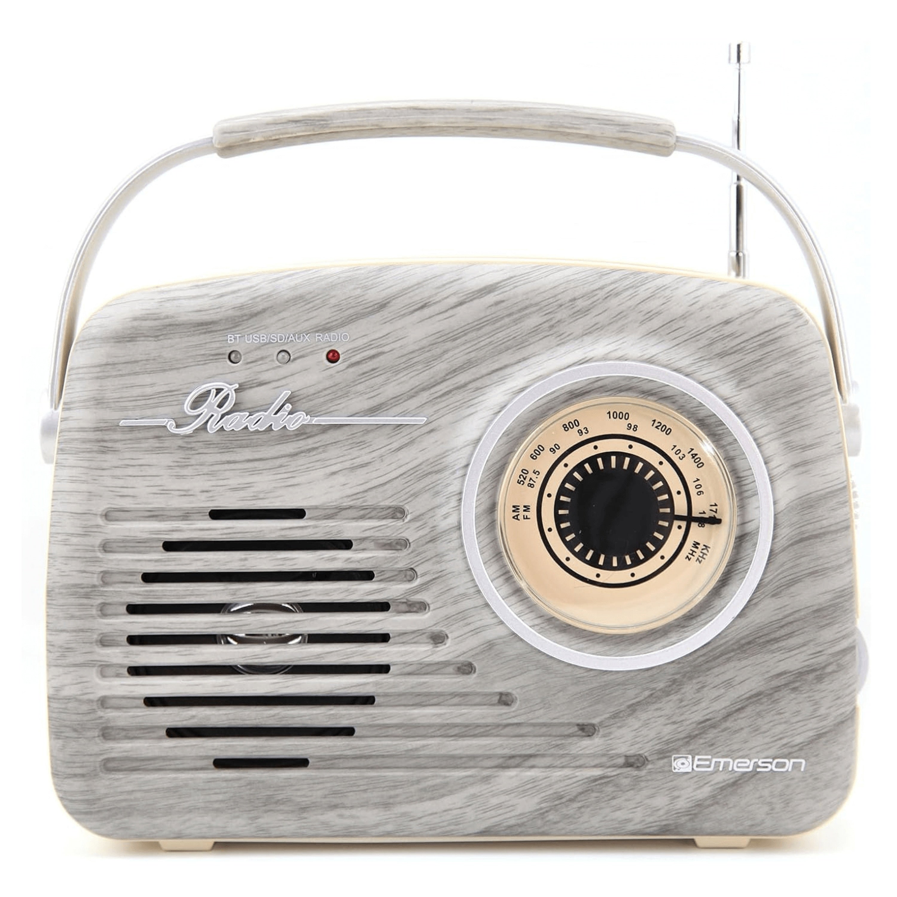 Portable Retro Radio with Built-In Rechargeable Battery