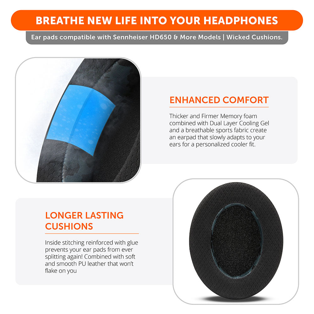 Sennheiser HD6XX & HD600 Gel Earpads - WC FreeZe HD