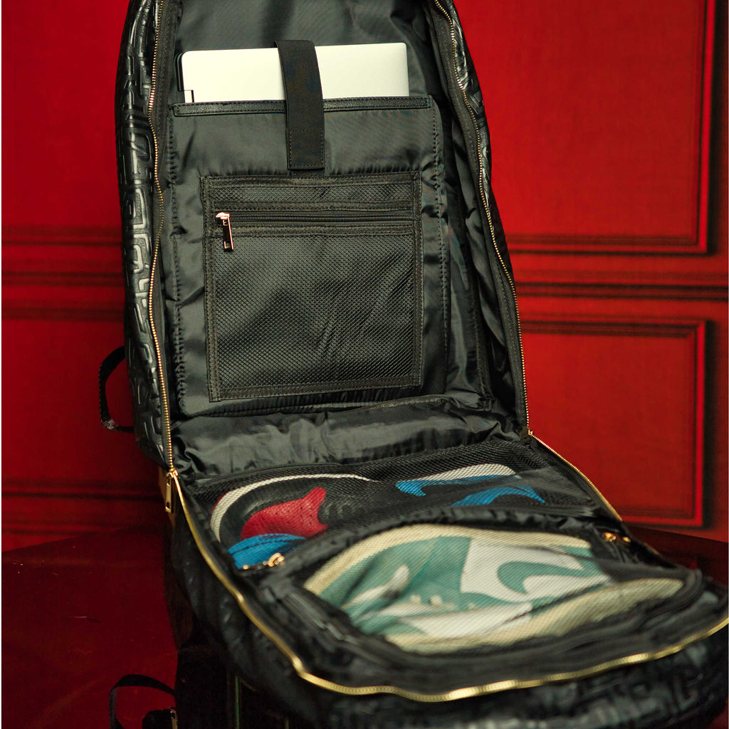 Black Monogram Leather Commuter Bag