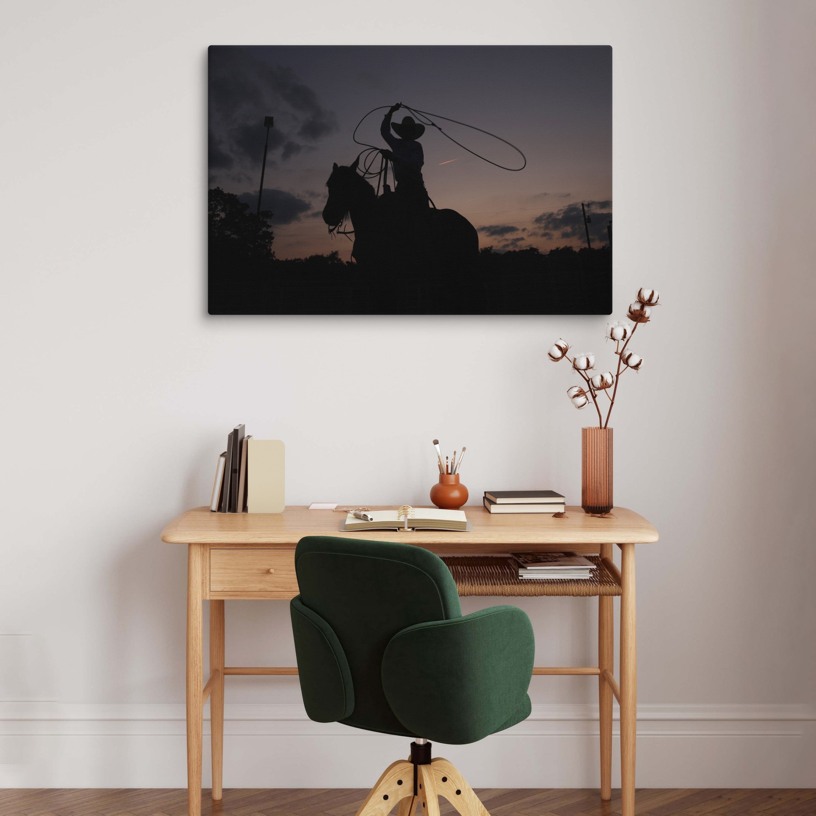 Roper Silhouette, Western Cowboy Wall Art