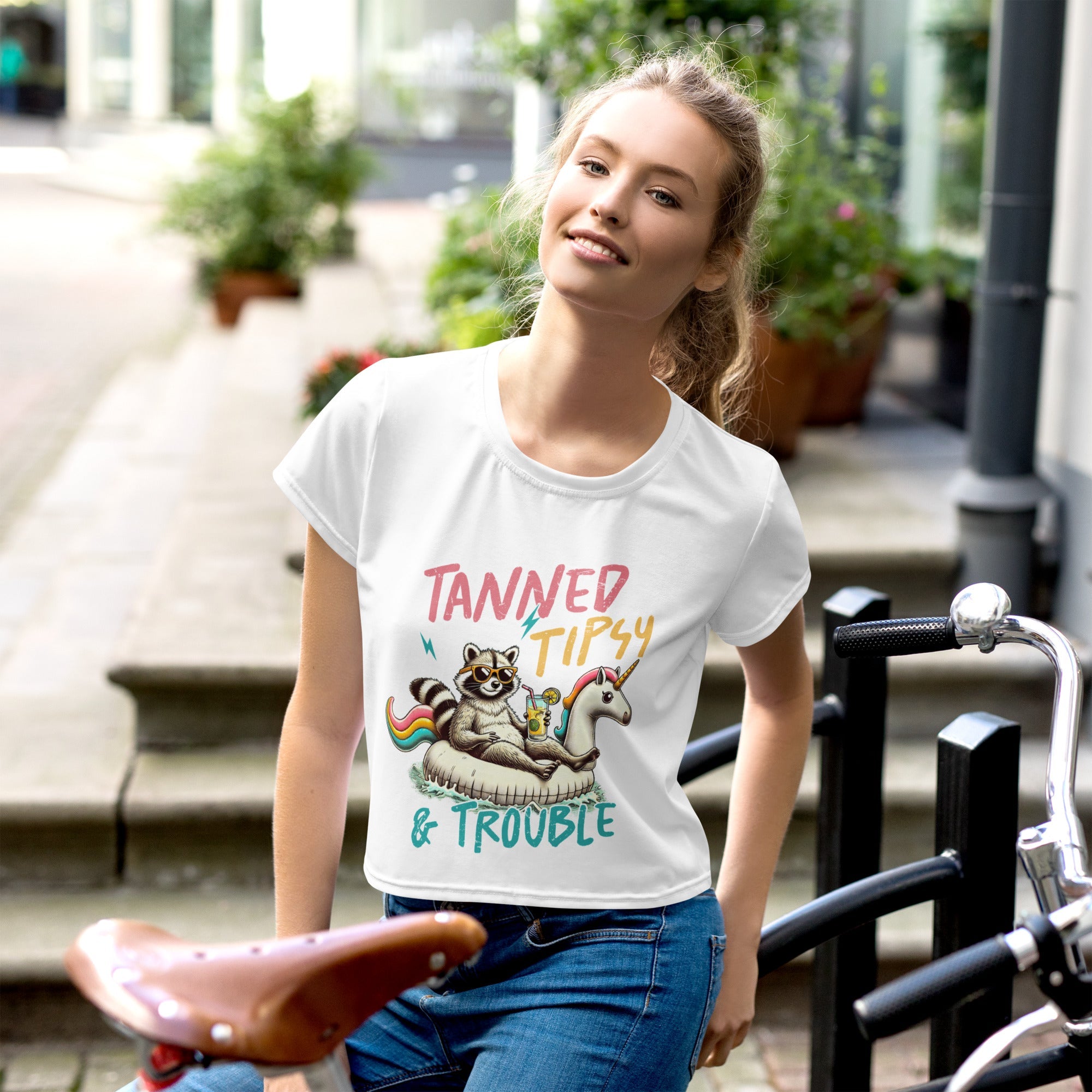 Tanned Tipsy & Trouble Crop Top