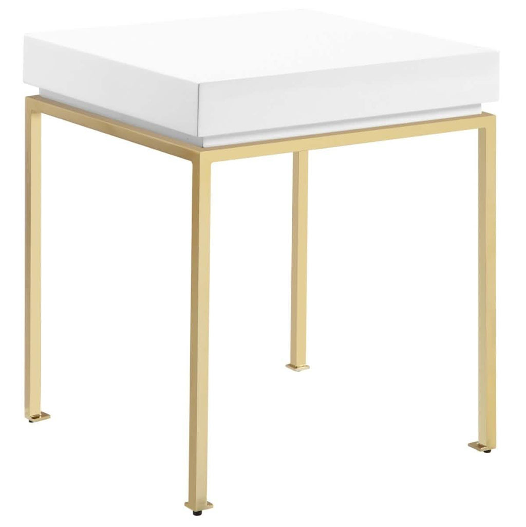 Bianca Nightstand Side Table Square Frame High Sheen Lacquer