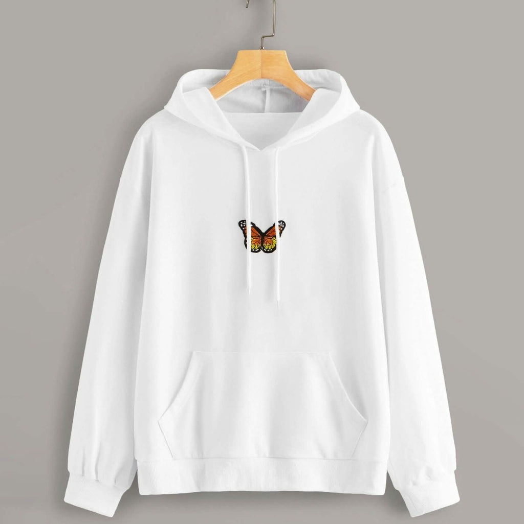 Butterfly Graphic Drawstring Hoodie