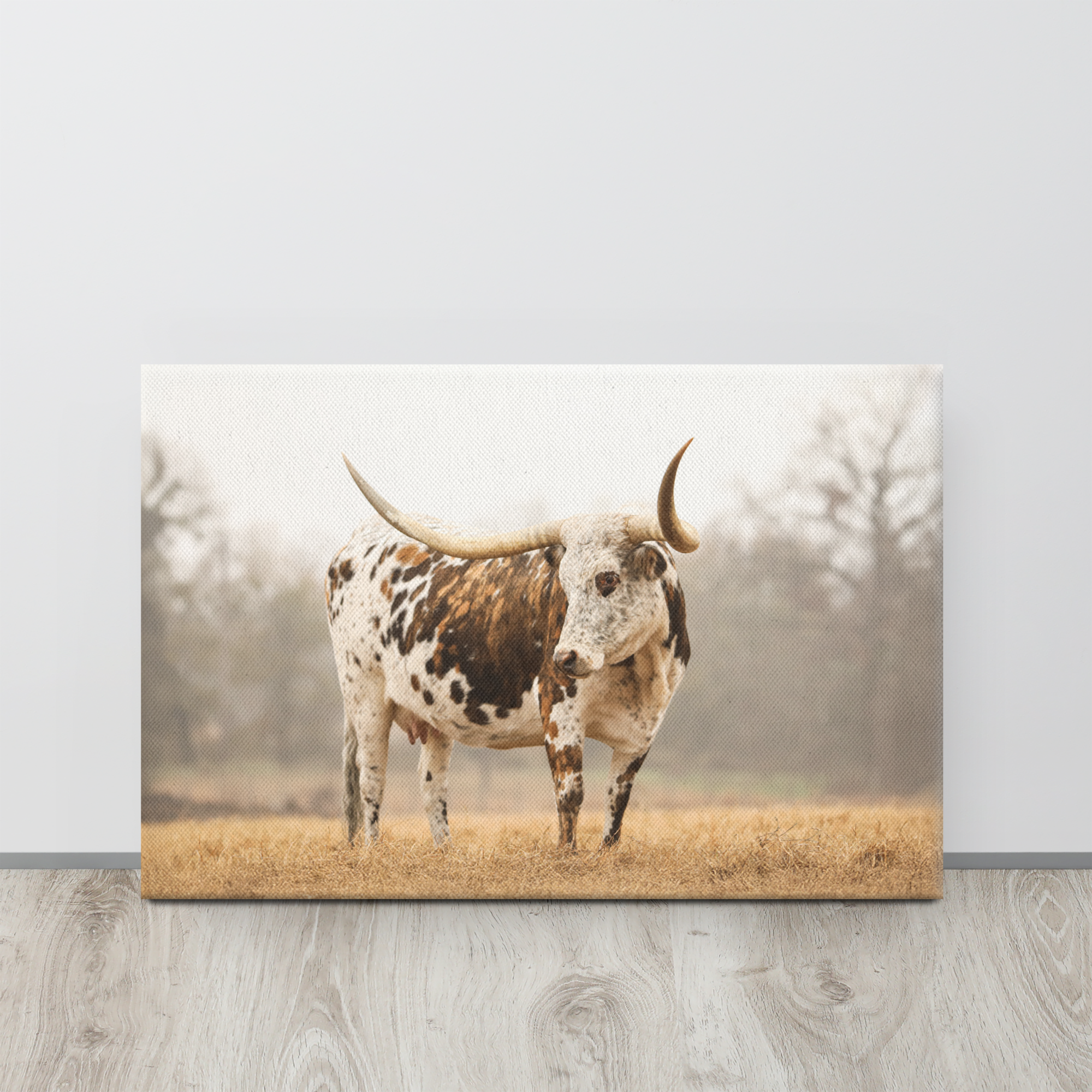 Brindle Longhorn Cow Western Wall Art Farmhouse Decor