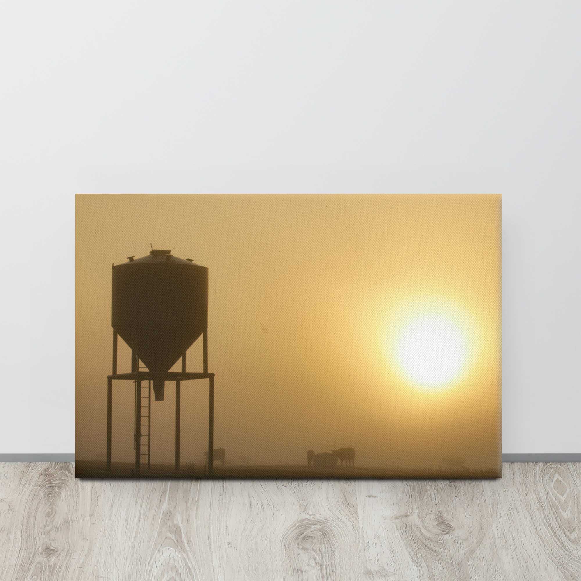 Foggy Morning Sunrise Canvas Wall Art