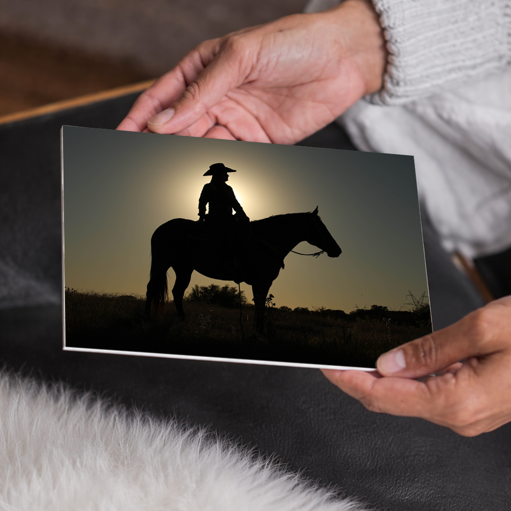Cowgirl Silhouette Western Canvas, Farmhouse Wall Art, Horse Girl Vibes