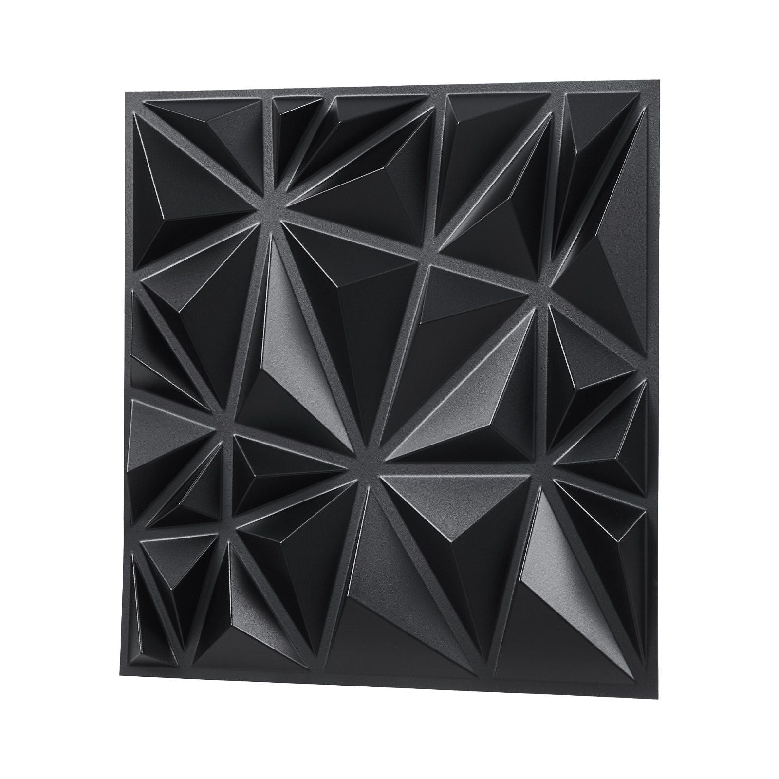 3D Wall Panels 33-Pack 11.81 x 11.81'' PVC 32 Sq.Ft Coverage Diamond Matte Black