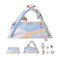 Baby Play Gym Mat Tummy Time Activity Mat with 6 Sensory Toys 35.0" x 35.0"