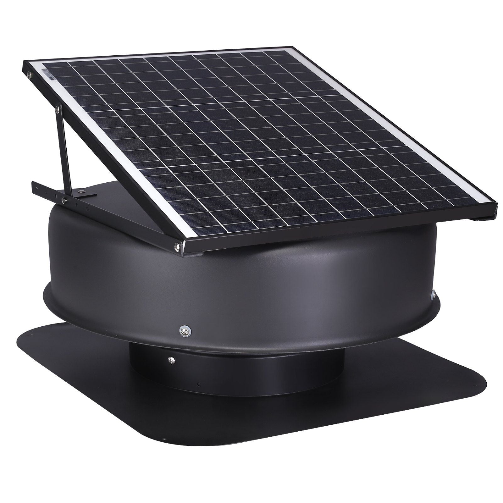 Solar Attic Fan, 40 W, 1230 CFM Large Air Flow Solar Roof Vent Fan, Low Noise and Weatherproof with 110V Smart Adapter, Ideal for Home, Greenhouse, Garage, Shop, RV, FCC Listed
