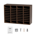 Literature Organizers, 36 Compartments Office Mailbox with Adjustable Shelves, Wood Literature Sorter 39.3x12x26.8 inches for Office, Home, Classroom, Mailrooms Organization, EPA Certified Brown