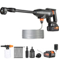 Cordless Pressure Washer, 580-PSI 1.1 GPM Portable Power Cleaner, Handheld High-Pressure Car Washer Gun with 4.0Ah Battery, Charger, 6-in-1 Nozzle, for Home/Floor Cleaning & Watering