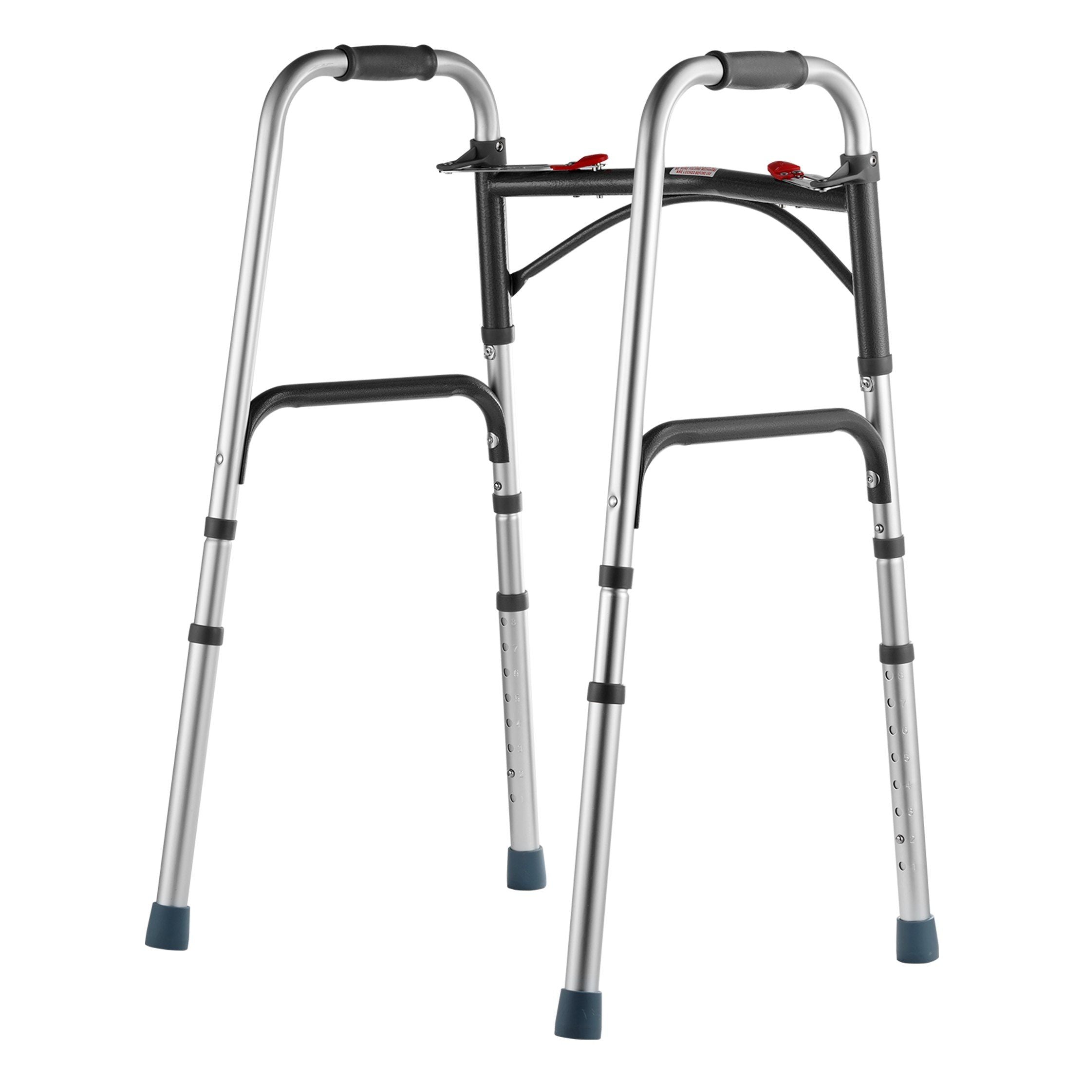 Folding Walker Aluminum Mobility Walker Aid with Adjustable Height 350LBS