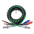 12FT Semi Truck Air Lines Kit with 2PCS Glad Hands, 3-in-1 Air Hoses & 7 Way ABS Electric Power Line, with 2PCS Gladhand Handles, 4PCS Seals and Tender Spring Kit for Semi Truck Trailer Tractor