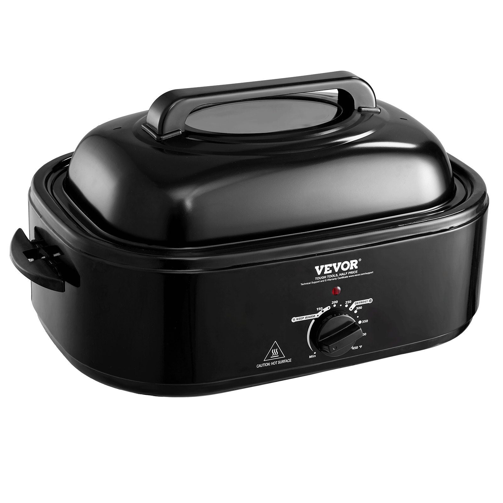 Electric Roaster Oven, 20 QT Turkey Roaster Oven with Self-Basting Lid, 1450W Roaster Oven with Defrost & Warm Function, Adjustable Temperature, Removable Pan & Rack, Fits Turkeys Up to 24LBS