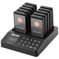 Restaurant Pager System, Wireless 400m Long Range Lineup Waiting Queue Signal, Guest Customer Calling Beepers with Vibration & Flashing, 10 Buzzers for Food Truck, Church, Nursery, Hospital
