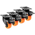 Caster Wheels, 2-inch Swivel Plate Casters, Set of 4, with Security Dual Locking No Noise PVC Wheels, Heavy Duty 150 lbs Load Capacity Per Caster, Non-Marking Wheels for Cart Furniture Workbench