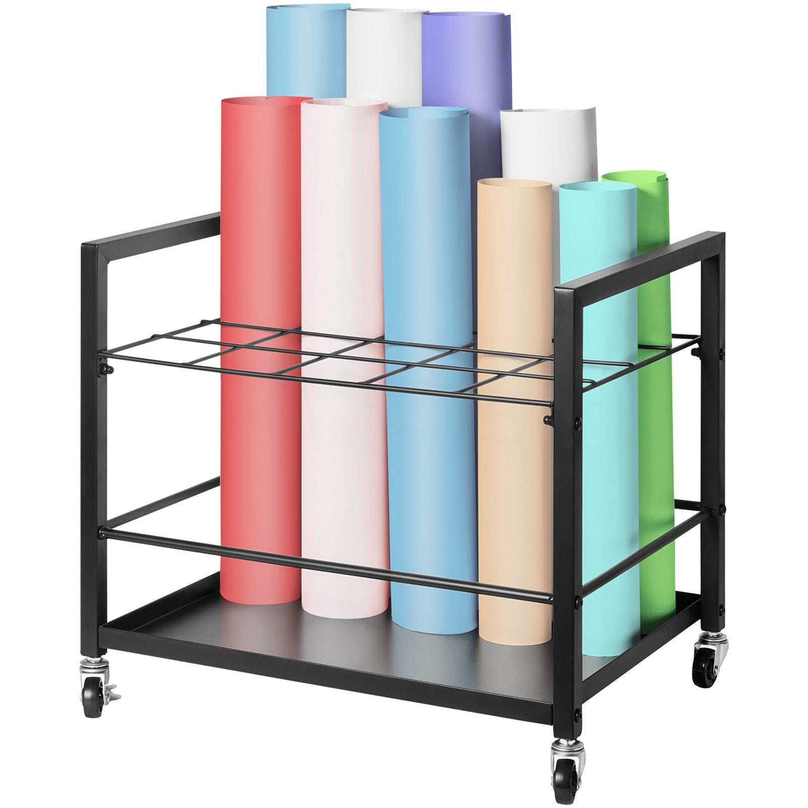 Blueprint Storage Rack 20 Slots Mobile Roll File Holder for Architectural