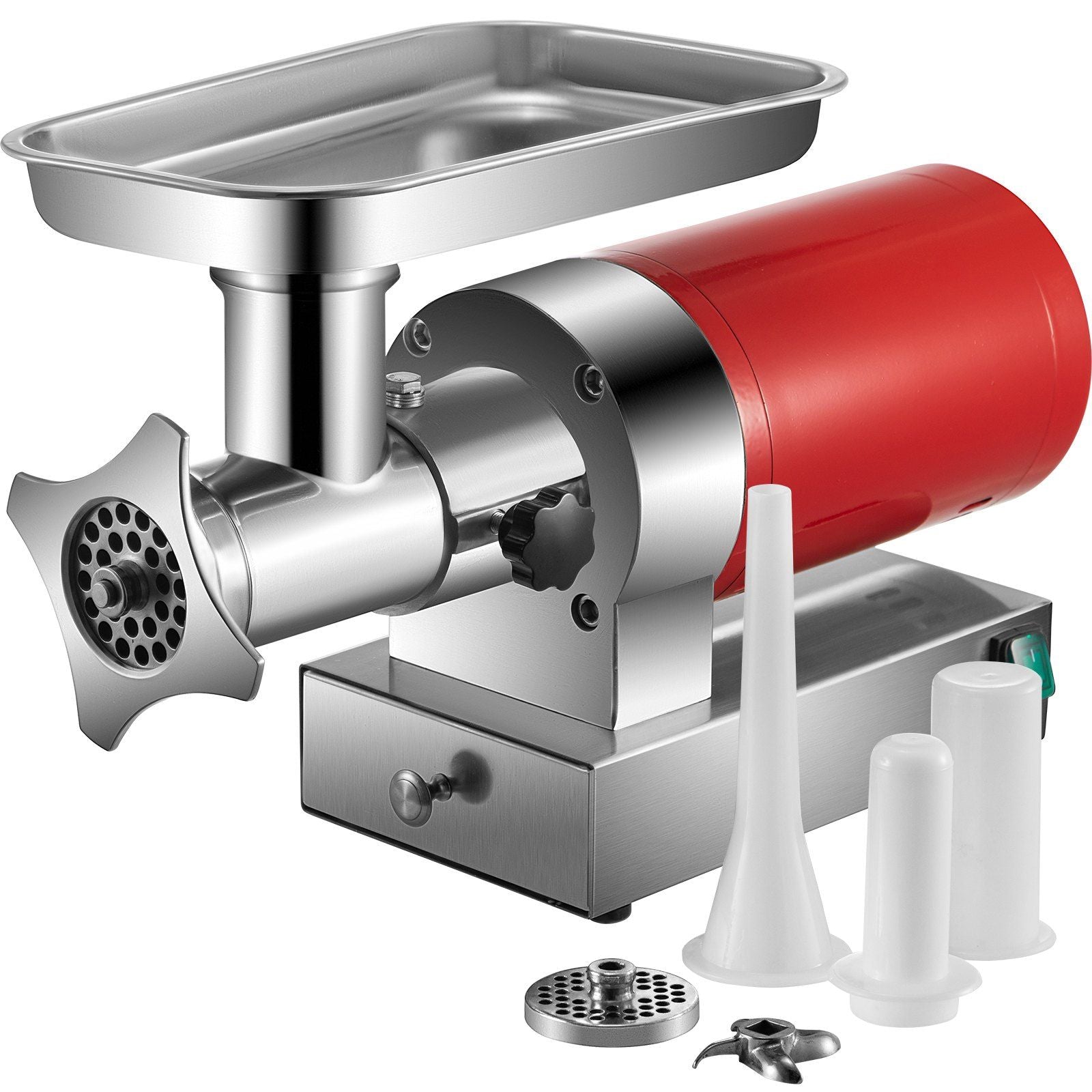 Electric Meat Grinder, 661 Lbs/Hour1100 W Meat Grinder Machine, 1.5 HP Electric Meat Mincer with 2 Grinding Plates, Sausage Kit Set Meat Grinder Heavy Duty, Home Kitchen & Commercial Use Red