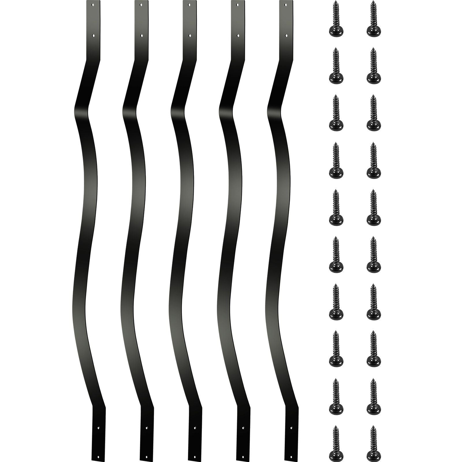 Deck Balusters, 51 Pack Metal Deck Spindles, 32.25"x1" Staircase Baluster with Screws, Iron Deck Railing for Wood and Composite Deck, Stylish Baluster for Outdoor Stair Deck Porch