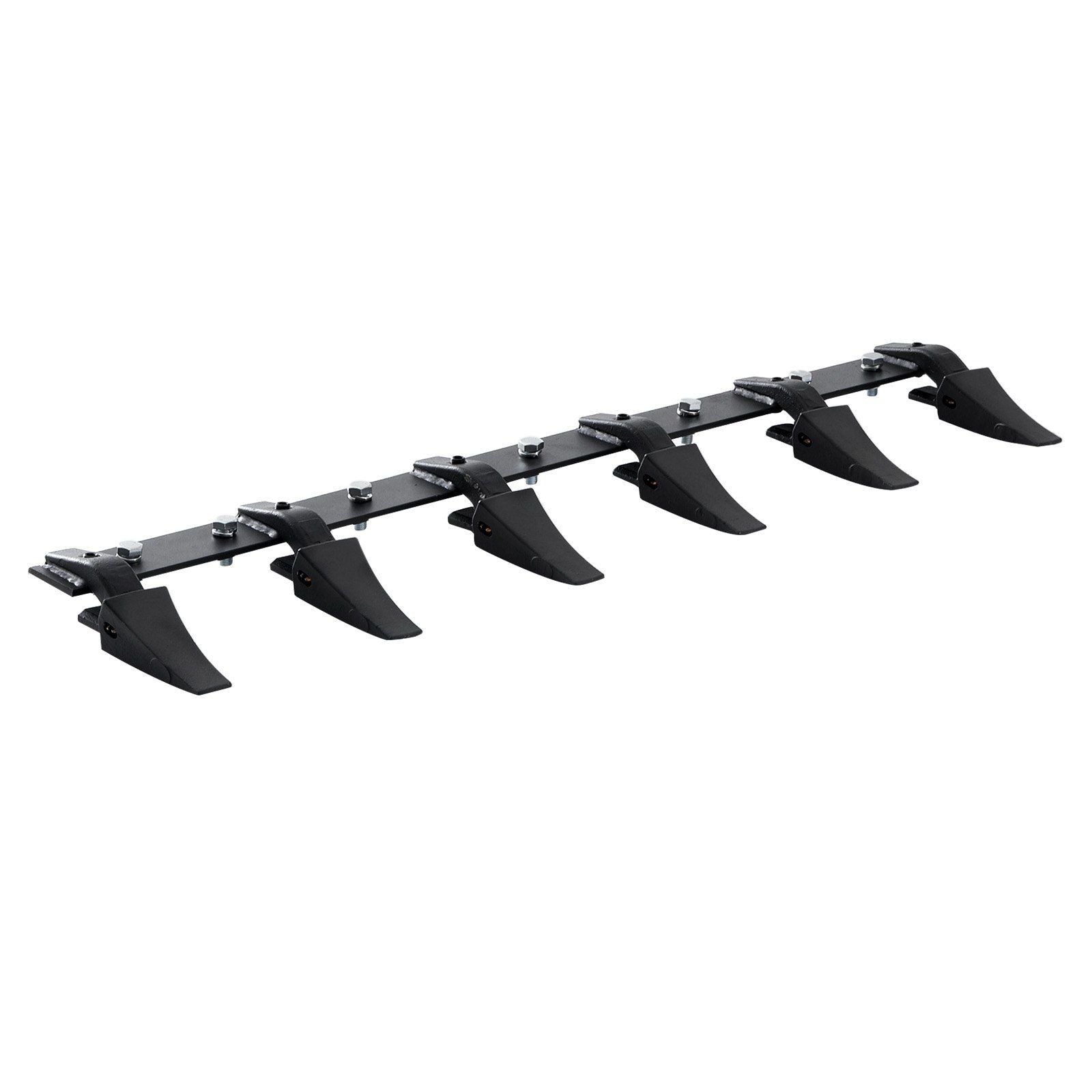 Bucket Tooth Bar, 48'', Heavy Duty Tractor Bucket 6 Teeth Bar for Loader Tractor Skidsteer, 4560 lbs Load-Bearing Capacity Bolt On Design, for Efficient Soil Excavation and Bucket Protection