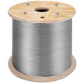 T316 Stainless Steel Cable, 1/8'' x 1000 ft, Braided Aircraft Wire Rope with 1x19 Strands Construction, 2100 lbs Breaking Strength, for Deck Railing Stair Handrail Balusters Porch Fence