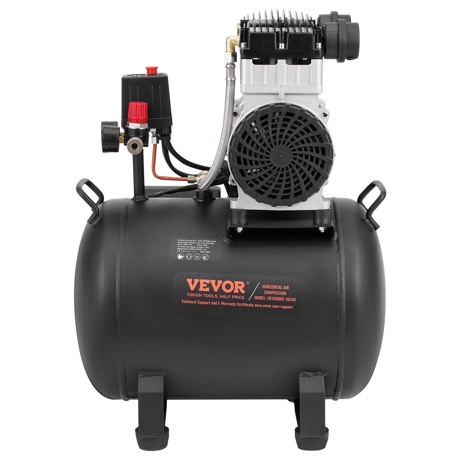 Air Compressor Compact Portable Oil Free Compressor 10 Gallon 90 PSI