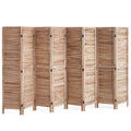 Wood Room Divider, 8 Panel Wood Folding Privacy Screen, 66.9 Inches Tall Indoor Louvered Partition Divider, Portable Decoration Screen, for Room Separation, Home, Office, Restaurant & Bedroom