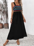 Perfee Embroidered Floral Side Slit Sleeveless Midi Dress