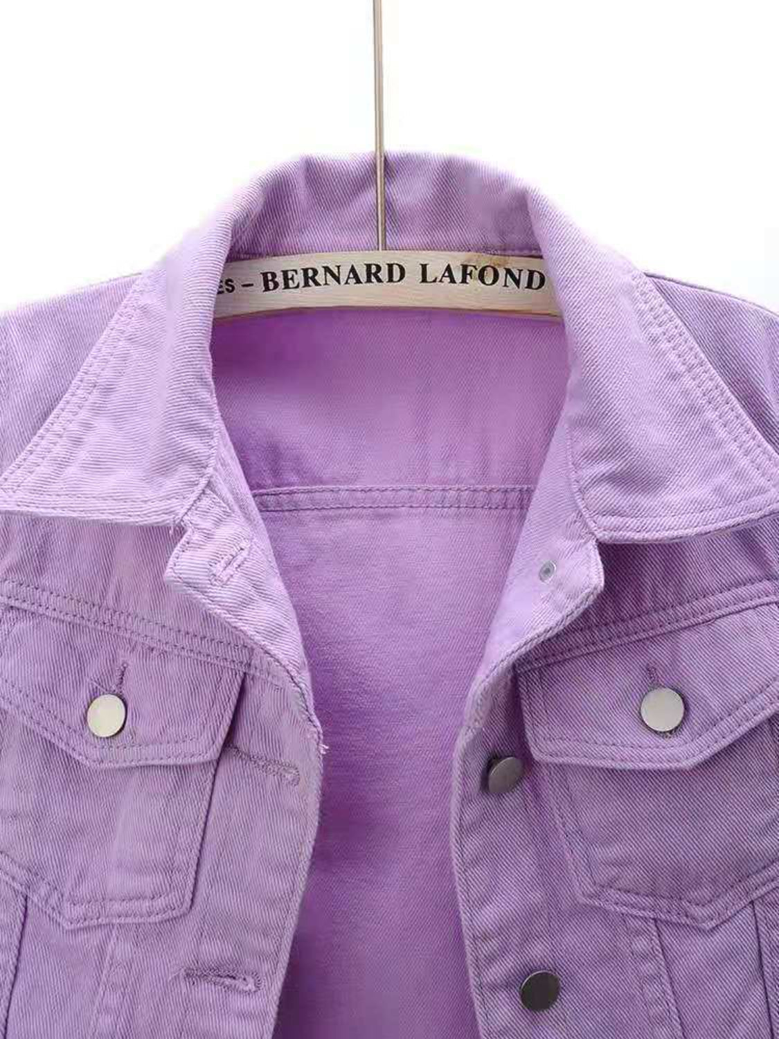 Full Size Cropped  Denim Jacket Plus Size
